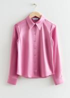 Other Stories Fitted Satin Shirt - Pink