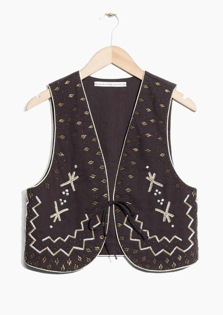 Other Stories Toms Pearl Embroidered Vest