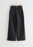 Other Stories Wide Leg Patch Pocket Jeans - Black