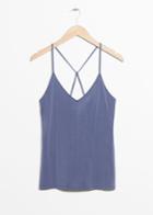 Other Stories Spaghetti Strap Tank Top - Blue