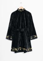 Other Stories Velveteen Embroidery Dress - Black
