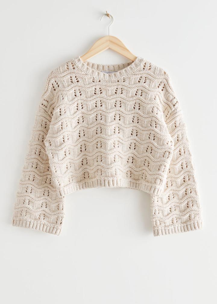 Other Stories Wave Knit Jumper - White
