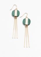Other Stories Circle Stone Hanging Earrings - Green