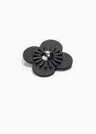 Other Stories Flower Leather Brooch - Black