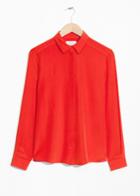 Other Stories Collared Silk Shirt - Red