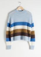 Other Stories Striped Mock Neck Sweater - Blue