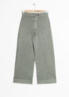 Other Stories Faded Denim Culottes - Green