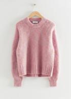 Other Stories Fuzzy Mohair Sweater - Pink