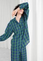 Other Stories Wool Blend Plaid Shirt - Green
