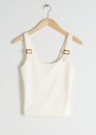 Other Stories Square Buckle Strap Tank Top - White