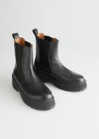 Other Stories Chunky Leather Chelsea Boots - Black