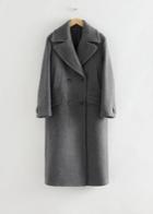 Other Stories Oversized Wide Collar Wool Coat - Grey