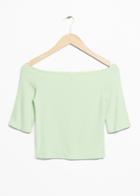 Other Stories Off-shoulder Crop Top - Green