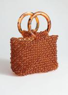 Other Stories Circle Handle Beaded Bag - Brown