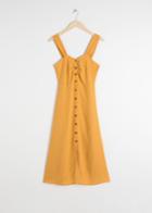 Other Stories Linen Blend Midi Dress - Yellow