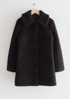 Other Stories Faux Shearling Coat - Black