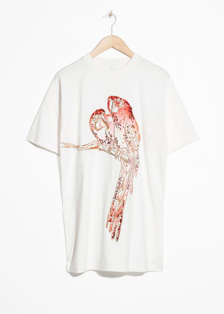 Other Stories Tropical Parrot Shirt Dress - White