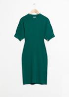 Other Stories Fitted Ribbed Dress - Green