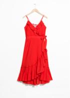 Other Stories Ruffled Wrap Dress - Red
