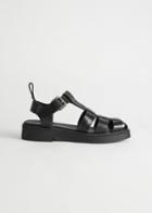 Other Stories Chunky Leather Gladiator Sandals - Black