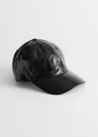 Other Stories Patent Baseball Cap - Black