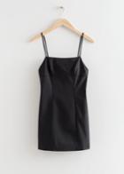 Other Stories Strappy Square Neck Mini Dress - Black