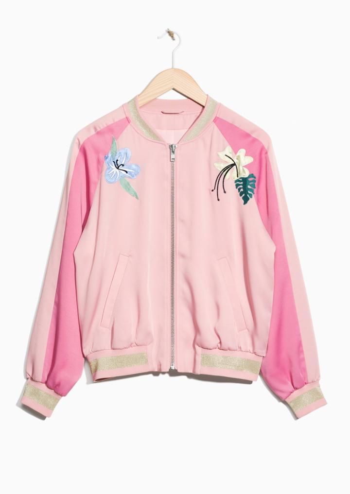 Other Stories Embroidery Bomber Jacket