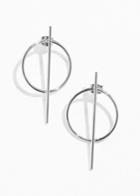 Other Stories Circle Bar Earrings - Silver