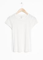 Other Stories Cotton Blend Fitted Tee - White