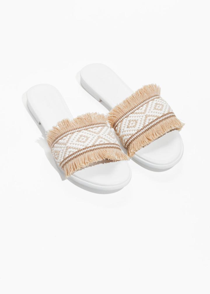 Other Stories Fringey Sandals - Beige