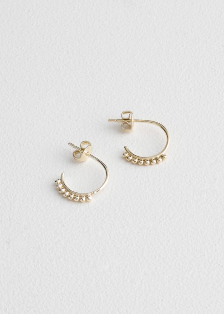 Other Stories Ball Charm Hoop Earrings - Gold