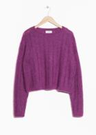 Other Stories Fuzzy Mohair & Wool Knit - Pink
