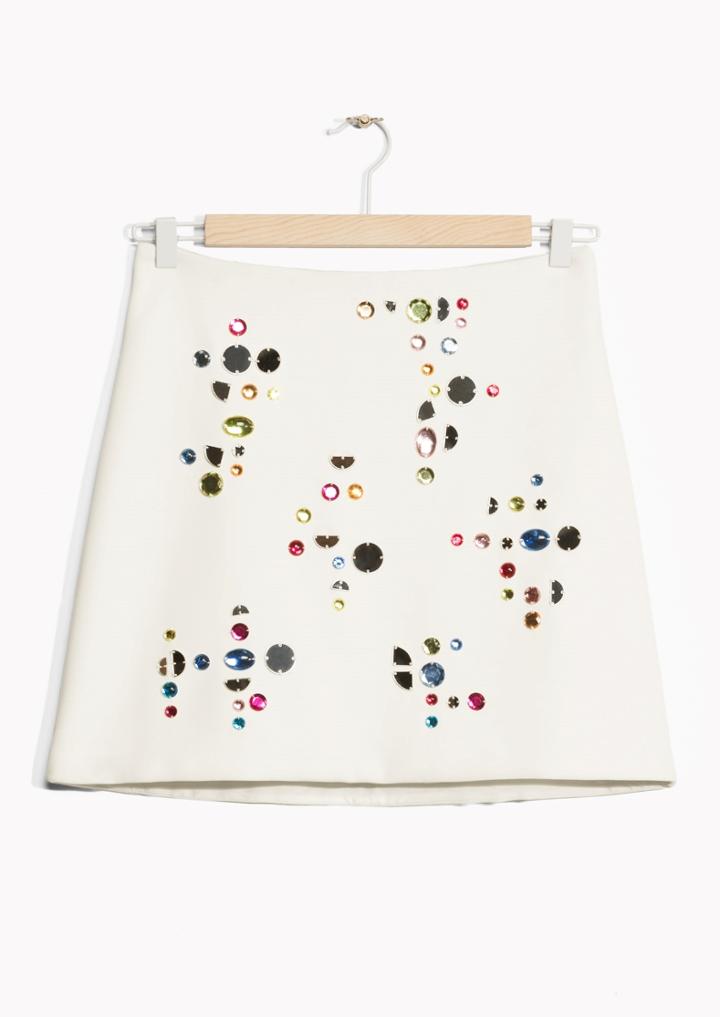 Other Stories Jewel Embroidered Skirt