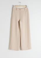 Other Stories High Waisted Wide Leg Trousers - Beige