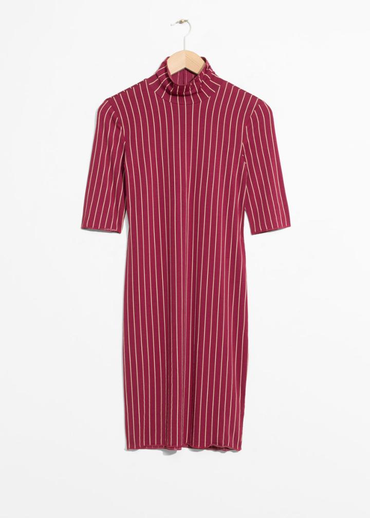 Other Stories Pinstripe Dress - Red