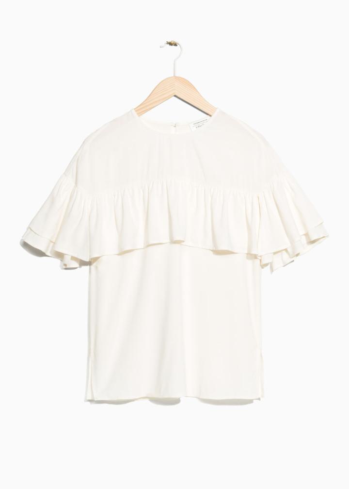 Other Stories Flounce Top - White