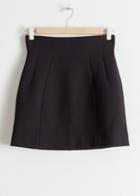 Other Stories Structured High Waisted Mini Skirt - Black