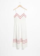 Other Stories Chevron A-line Cotton Dress - White