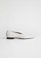 Other Stories Pointed Leather Loafers - White
