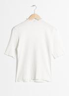 Other Stories Ruffle Mock Neck Top - White