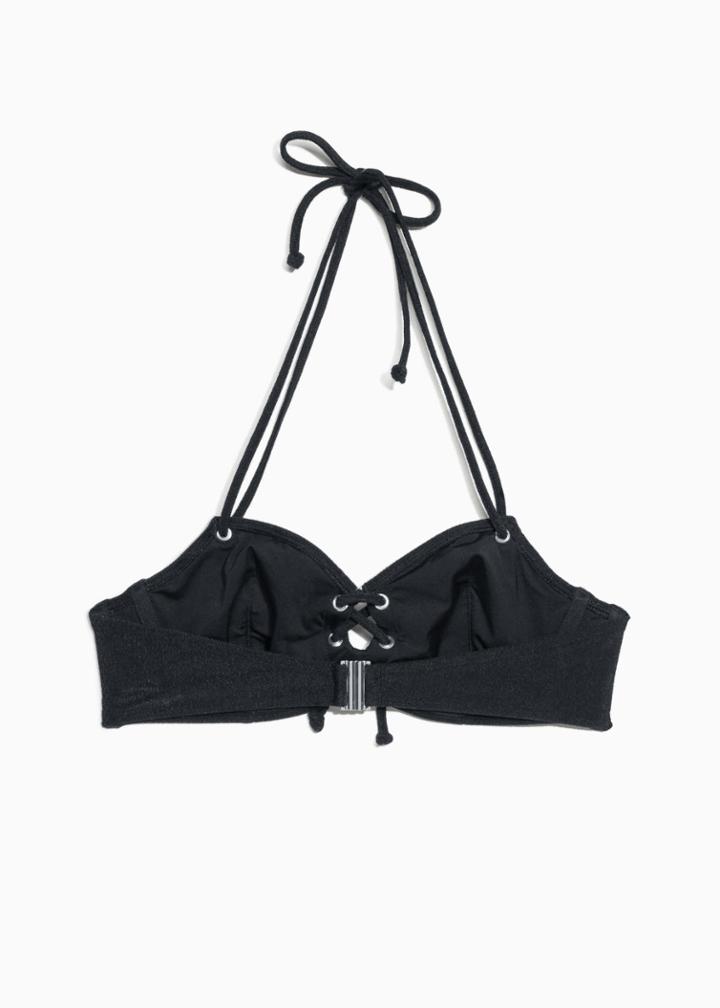 Other Stories Lace-up Underwire Bikini - Black
