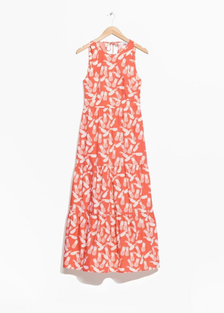 Other Stories Pineapple Print Dress - Orange