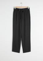 Other Stories Cupro Blend Jogger Trousers - Black