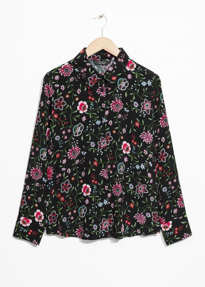 Other Stories Collared Button-down Blouse - Black