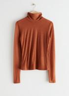 Other Stories Fitted Turtleneck Top - Orange