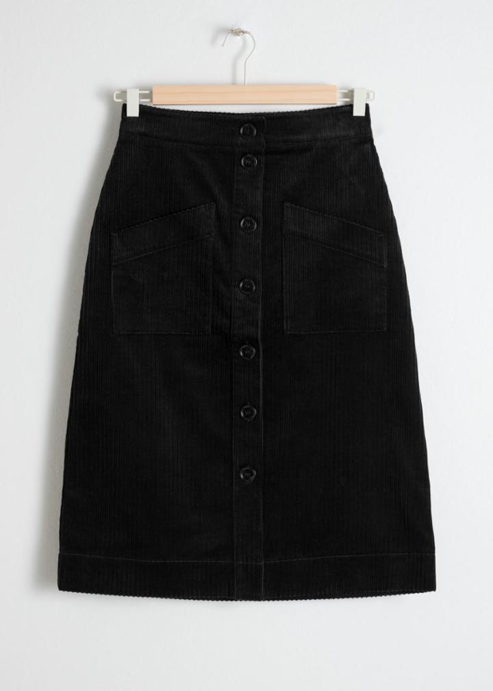 Other Stories A-line Corduroy Skirt - Black