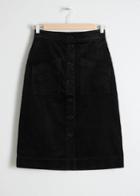 Other Stories A-line Corduroy Skirt - Black