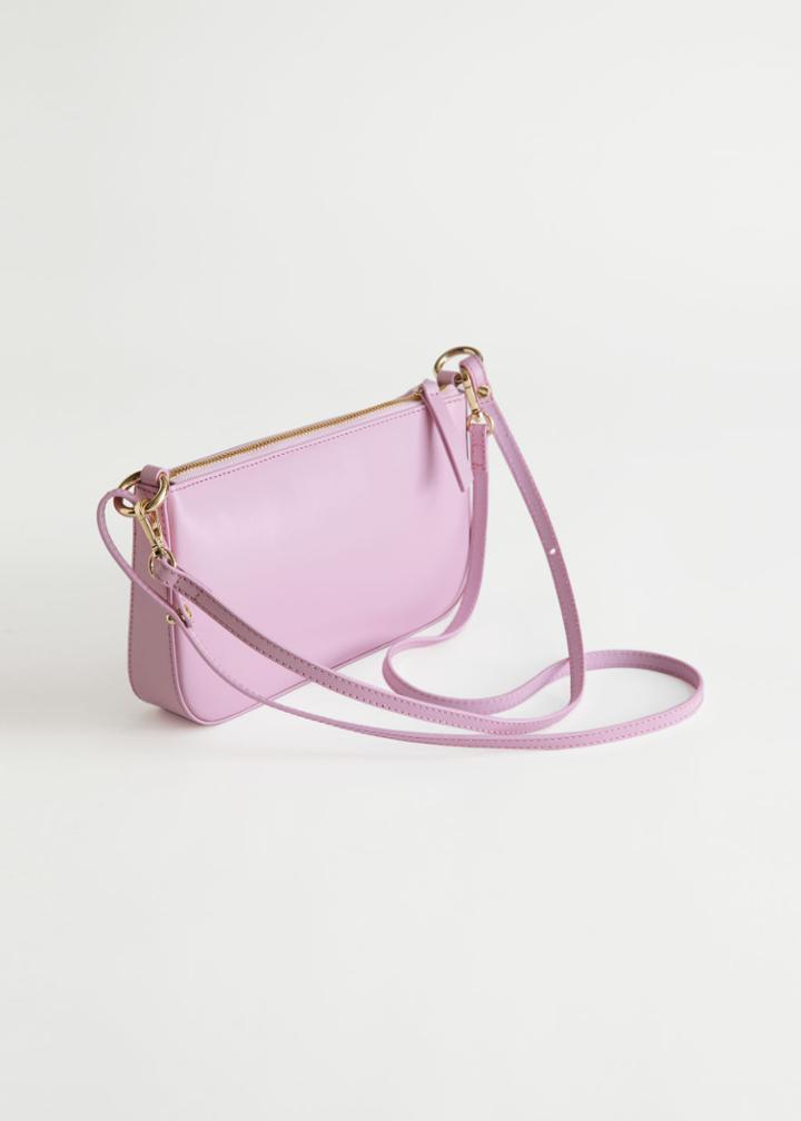 Other Stories Croc Leather Mini Shoulder Bag - Pink