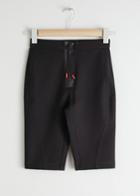 Other Stories Drawstring Fitted Cycling Shorts - Black