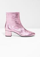 Other Stories Leather Ankle Boots - Pink